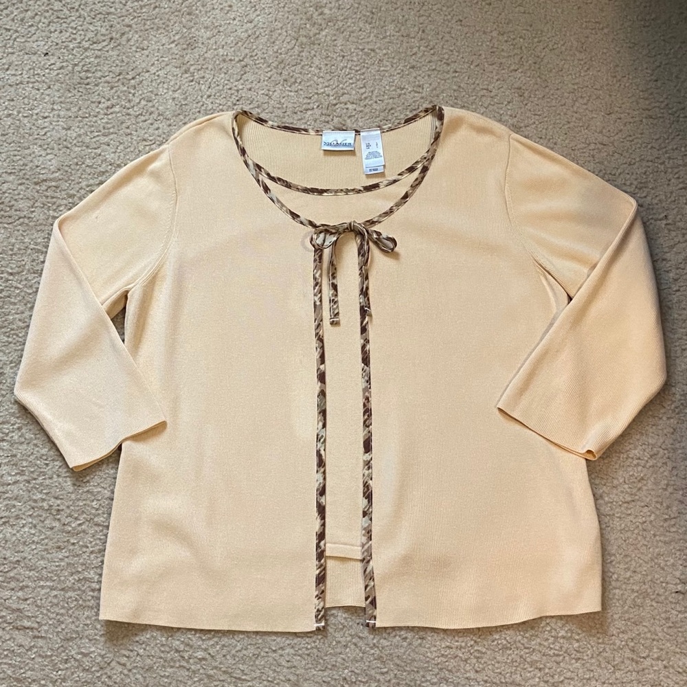 Villager A Liz Claiborne Co 1-Piece Sweater Beige Brown Sz Lrg - Picture 12 of 12